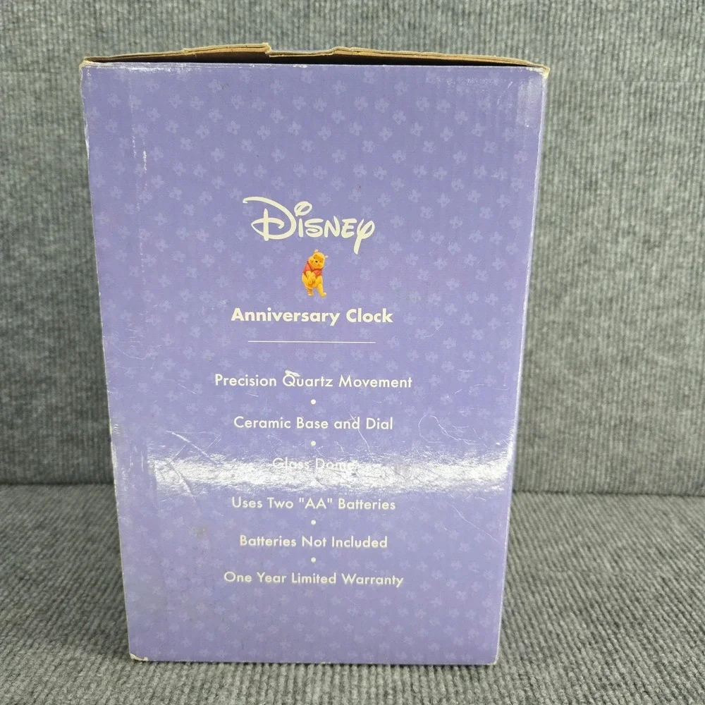 Disney Winnie the Pooh Anniversary Clock Ceramic Quartz Base in Box WORKS